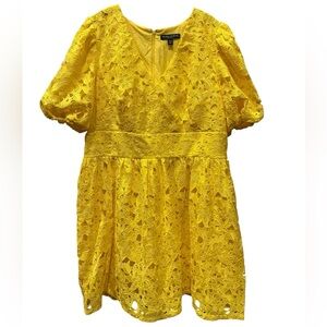Prabal Gurung Bright Yellow mini dress plus size 20